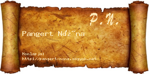 Pangert Nóna névjegykártya